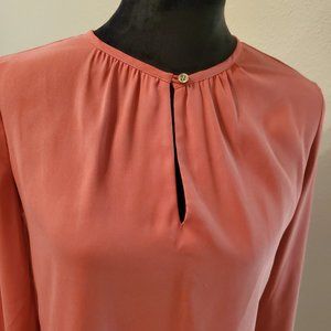 Ann Taylor Loft blouse with keyhole neckline 100% polyester size XS.